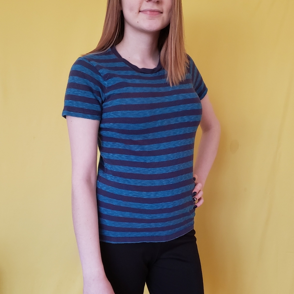 Blue striped shirt